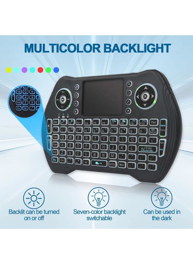 EASYTONE Backlit Mini Wireless Keyboard with Touchpad Mouse Combo with Rechargable Li-ion Battery & Multi-Media Handheld Keyboard for Google Android TV Box Smart TV X-Box PC HTPC PS3 PAD Windows Linux MacOS - Image 3