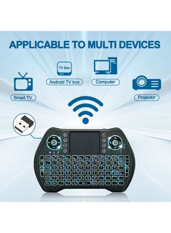EASYTONE Backlit Mini Wireless Keyboard with Touchpad Mouse Combo with Rechargable Li-ion Battery & Multi-Media Handheld Keyboard for Google Android TV Box Smart TV X-Box PC HTPC PS3 PAD Windows Linux MacOS - Image 4