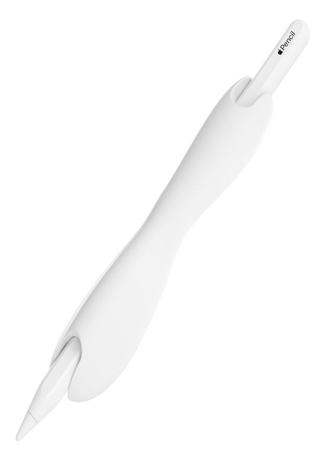 اليتيو جراب ELETIUO متوافق مع قلم Apple Pencil Pro، الجيل الأول/الثاني، طراز USB-C، غطاء سيليكون واقٍ، تصميم مريح برأسين، متوافق مع الشحن المغناطيسي والنقر المزدوج، أبيض - Image 1