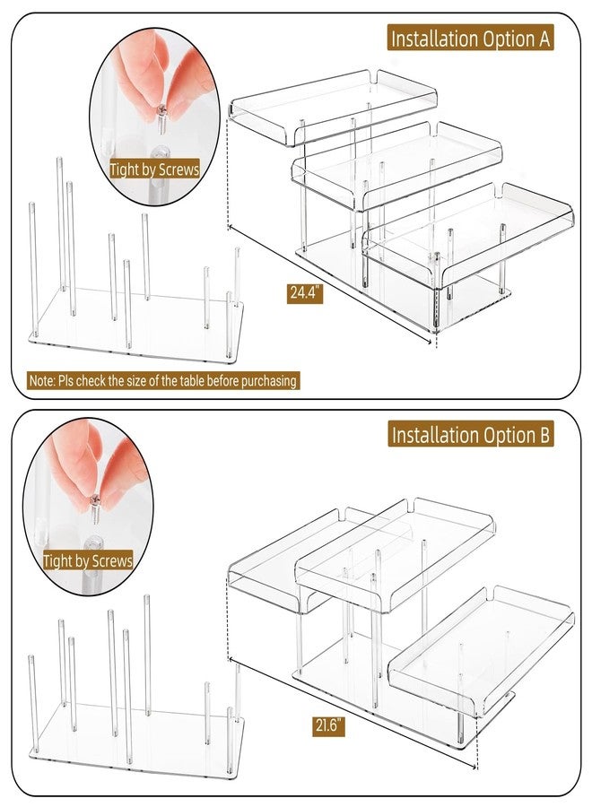 Nagpew Clear Cupcake Stand, 3 Tiered Acrylic Dessert Table Display Set for 54 Cupcakes, Large Food Display Riser Serving Platter for Wedding, Party, Baby Shower, Buffet - Image 2