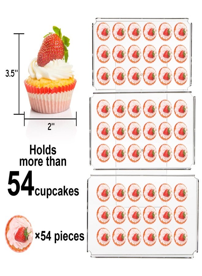 Nagpew Clear Cupcake Stand, 3 Tiered Acrylic Dessert Table Display Set for 54 Cupcakes, Large Food Display Riser Serving Platter for Wedding, Party, Baby Shower, Buffet - Image 4