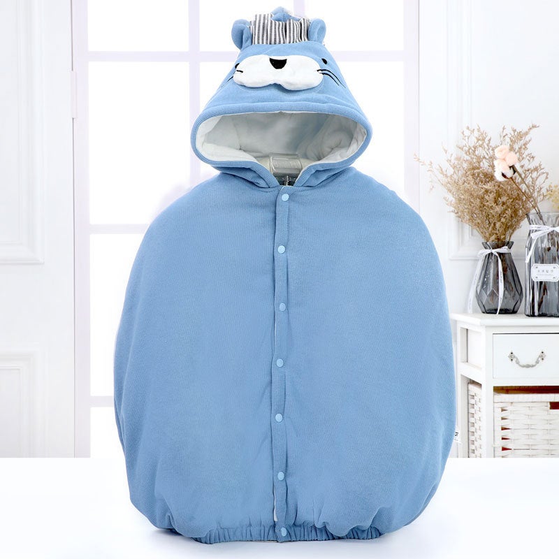 Baby Cape Cloak Autumn Winter Windproof Wrap 0-6M Blue