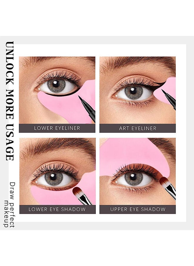 Mascara Guard Silicone Mascara Shield Applicator Eye Lash Eyeshadow Eyeliner Auxiliary Tool with Face Mud Mask Brush Applicator Reusable Detachable Multi-Purpose Lazy Quick Eye Makeup Tool(Pink)