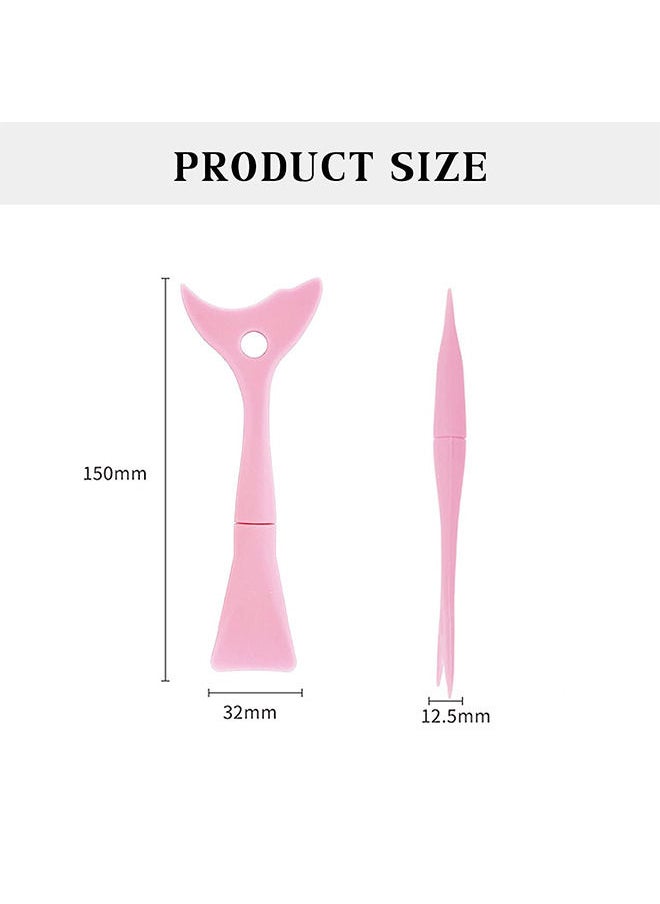 Mascara Guard Silicone Mascara Shield Applicator Eye Lash Eyeshadow Eyeliner Auxiliary Tool with Face Mud Mask Brush Applicator Reusable Detachable Multi-Purpose Lazy Quick Eye Makeup Tool(Pink)
