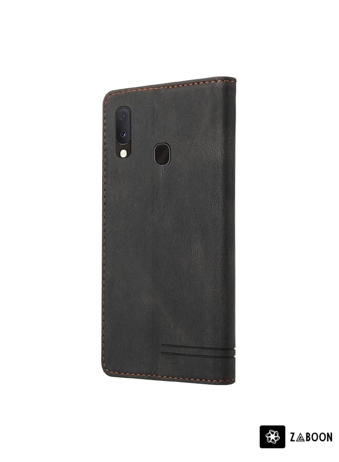 Zaboon Protective Case For Samsung Galaxy A20e Skin Feel Anti-theft Brush Horizontal Flip Leather Case with Holder & Card Slots & Wallet - Image 3