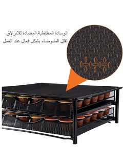 نيوب أدراج كبسولات قهوة من طبقتين، 72 حامل كبسولات قهوة دولتشي غوستو، رف تخزين كبسولات قهوة لكوب دولتشي غوستو K، منظم حامل آلة القهوة لمكتب المطبخ المنزلي  - Image 2