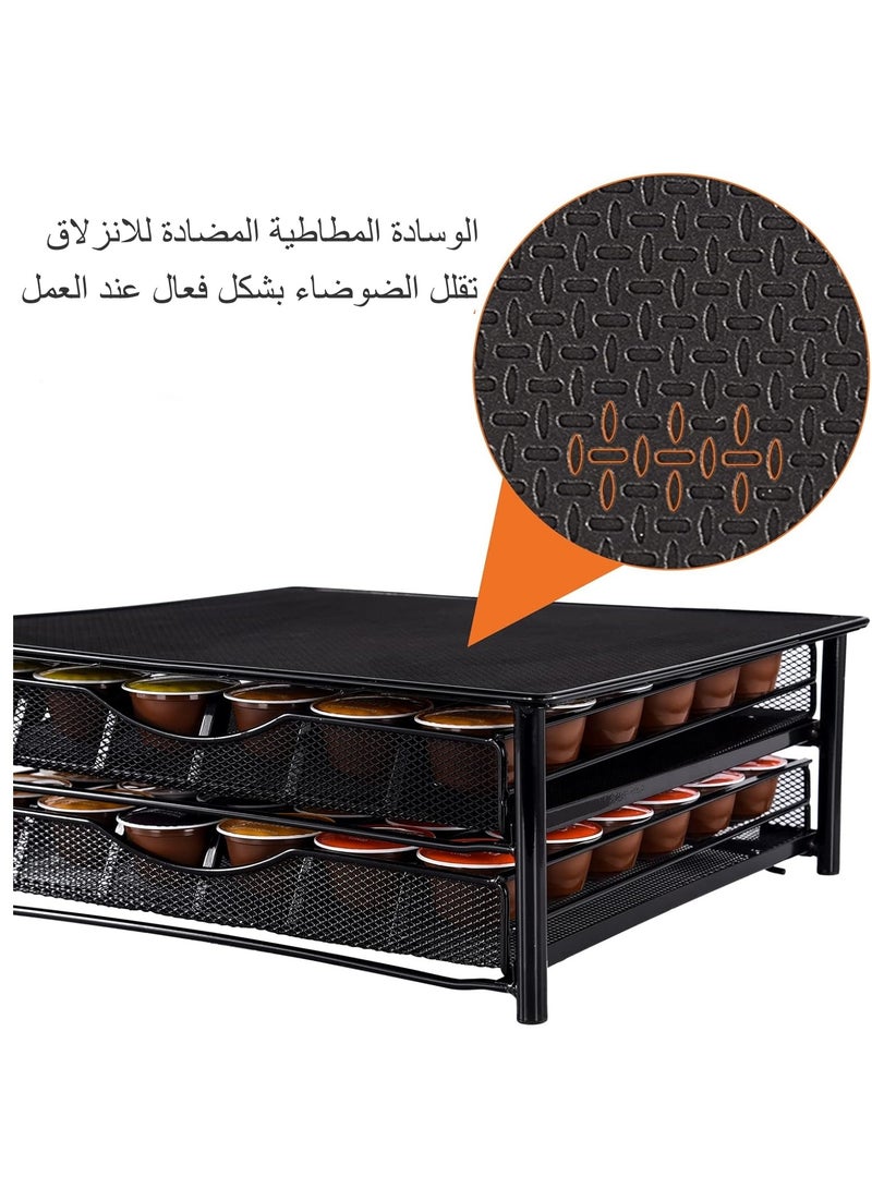 NIUB 2-Tier Coffee Pod Drawers, 72 Dolce Gusto Pod Holder, Coffee Capsule Storage Rack for Dolce Gusto K Cup, Coffee Machine Stand Organizer for Home Kitchen Office - Image 2