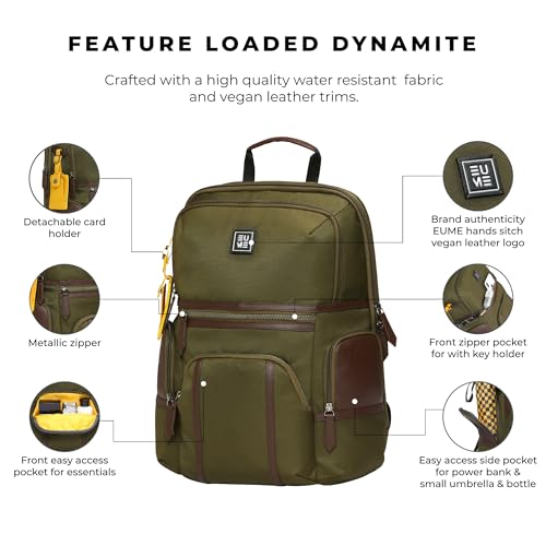 EUME Asher 32L Laptop Bag for Men | 2 Large Compartment | Fits Up to 15.6" Laptop | Nylon Fabric Travel Backpack | Travel Backpack for Men & Women - Image 4
