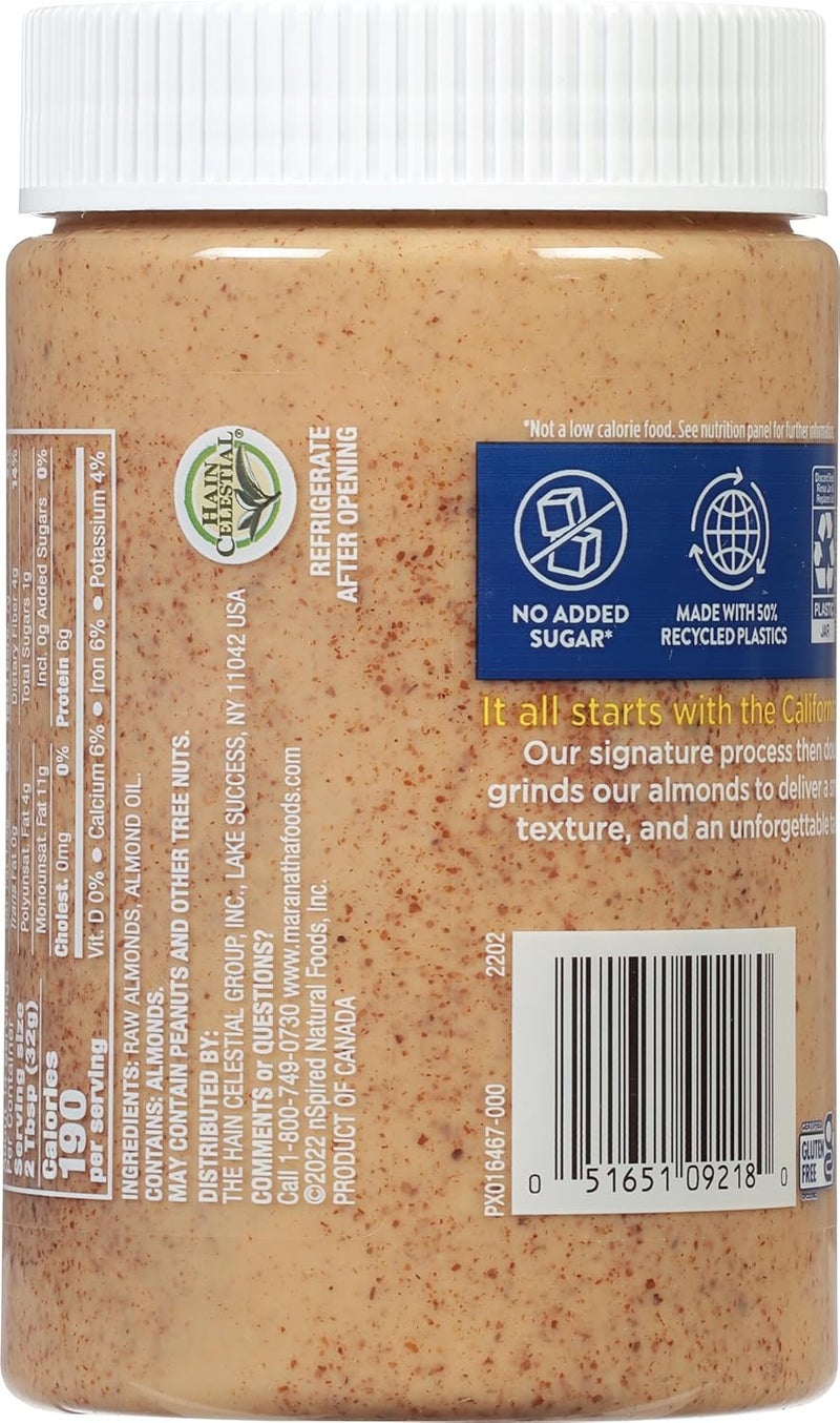 MaraNatha Natural Creamy Raw Almond Butter, 16 Ounce Jar - Image 4