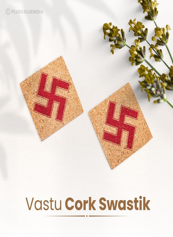 Plus Value Cork Swastik Vastu Remedies for Overhead Beams, Pillars in Center Brahmasthan of Home Office (Size 3 Inches, 2pcs) - Image 2