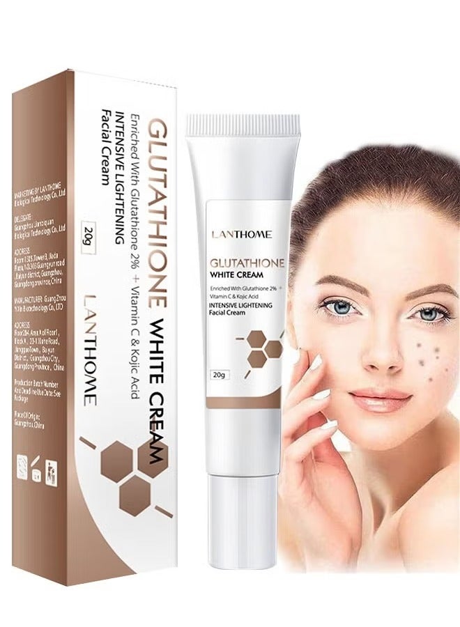 Lanthome Glutathione Whitening Cream 20g, Intensive Lightening, Facial Dark Spots Remover, Face Moisturizer, Moisturizing and Brightening Tone Up Cream, Skin Lightening Cream with Kojic Acid - Image 1
