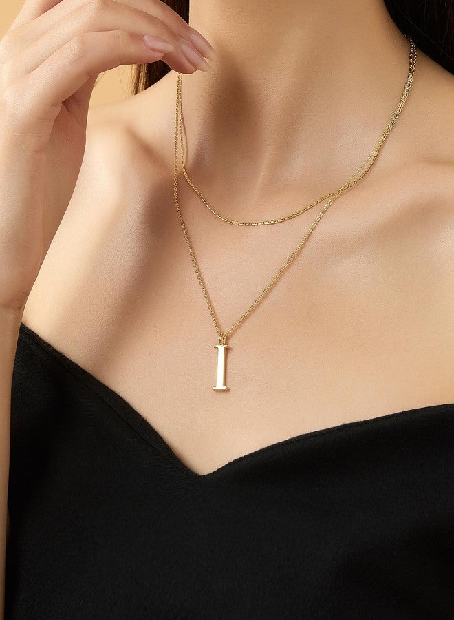 Aprilery Gold Layered Initial Necklaces for Women Trendy, Dainty 14K Gold Plated Letter Pendant Necklace Initial Choker Chain Necklace Jewelry for Her (I) - Image 2