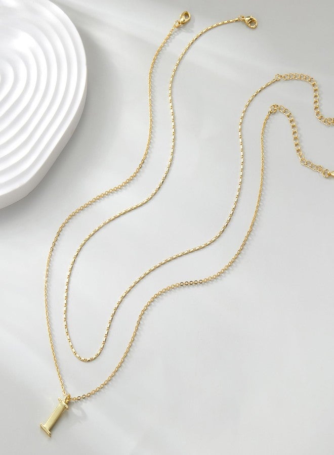 Aprilery Gold Layered Initial Necklaces for Women Trendy, Dainty 14K Gold Plated Letter Pendant Necklace Initial Choker Chain Necklace Jewelry for Her (I) - Image 5