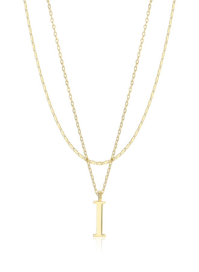 Aprilery Gold Layered Initial Necklaces for Women Trendy, Dainty 14K Gold Plated Letter Pendant Necklace Initial Choker Chain Necklace Jewelry for Her (I) - Image 1