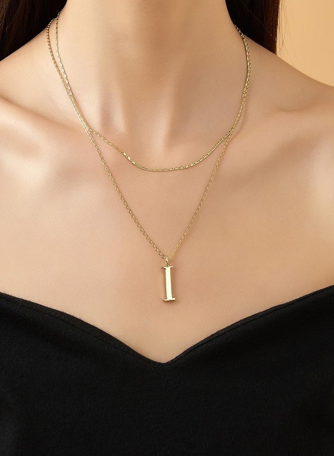 Aprilery Gold Layered Initial Necklaces for Women Trendy, Dainty 14K Gold Plated Letter Pendant Necklace Initial Choker Chain Necklace Jewelry for Her (I) - Image 3