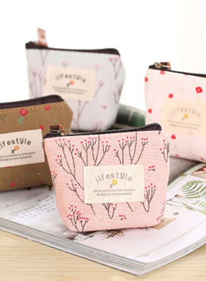 نيبمينينت محفظة عملات معدنية بنقشة زهور بنمط ريفي بني/أحمر - Image 1