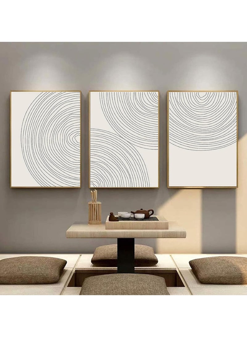 Today Idea Minimalist Circle Geometric Line Art Boho Wall Art Set of 3 Neutral Abstract Canvas Painting Pictures Boho Prints Wall Art Unframed Artwork Posters for Bedroom Living Room Wall Decor 12X16 Inch - Image 2