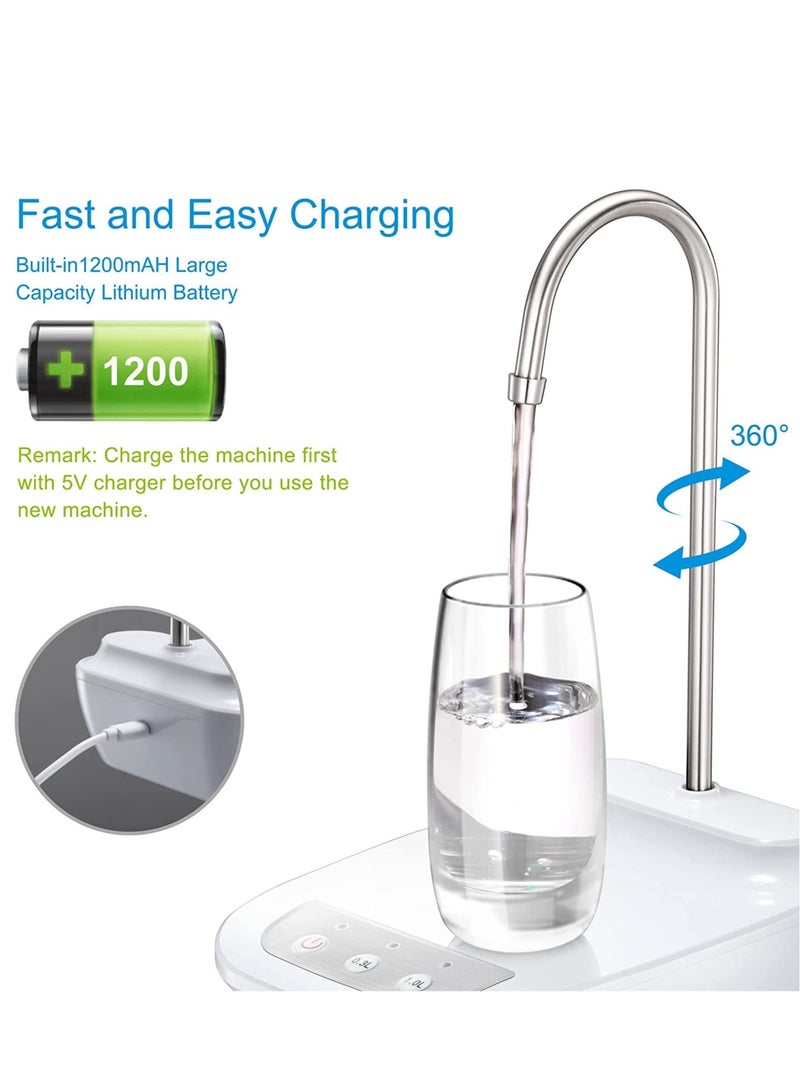 ELTRAZONE Rechargeable Electric Drinking Water Dispenser Pump White/Black 7.4x5.31x3.34inch - Image 3