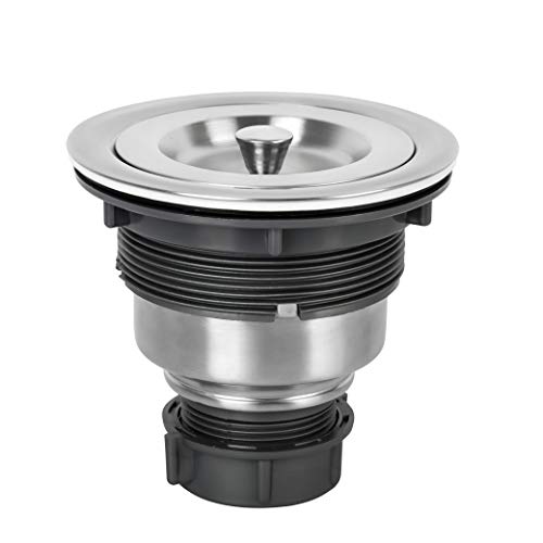 LQS Kitchen Sink Drain Assembly, Kitchen Sink Strainer with Deep Removable Waste Basket, Stainless Steel Sink Basket Strainer with Drain Assembly for 3-1/2-inch Sink Opening Size (Brushed Nickel) - Image 3