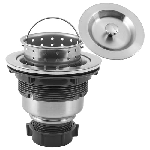 LQS Kitchen Sink Drain Assembly, Kitchen Sink Strainer with Deep Removable Waste Basket, Stainless Steel Sink Basket Strainer with Drain Assembly for 3-1/2-inch Sink Opening Size (Brushed Nickel) - Image 2