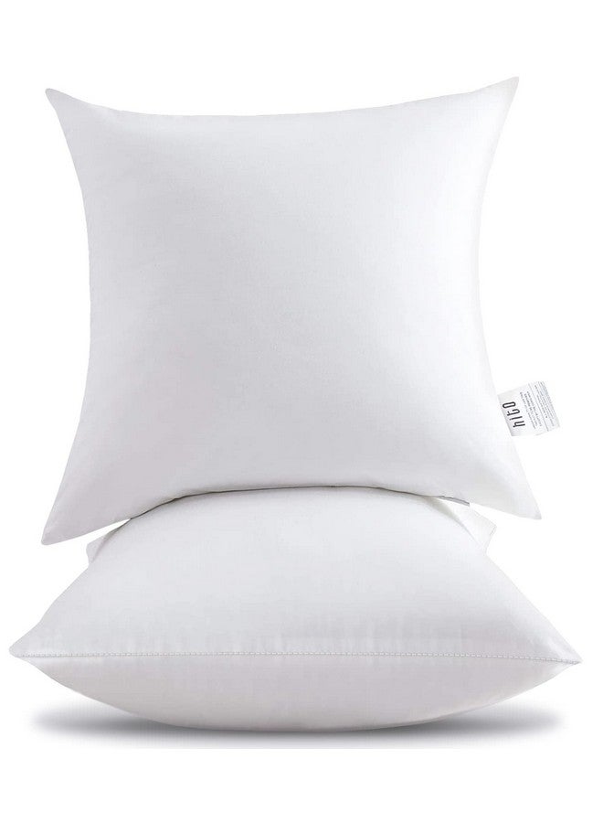 hito HITO 16x16 Pillow Inserts (Set of 2)- 100% Cotton Covering Down Alternative Throw Pillows White for Couch Bed Sofa  - Image 1