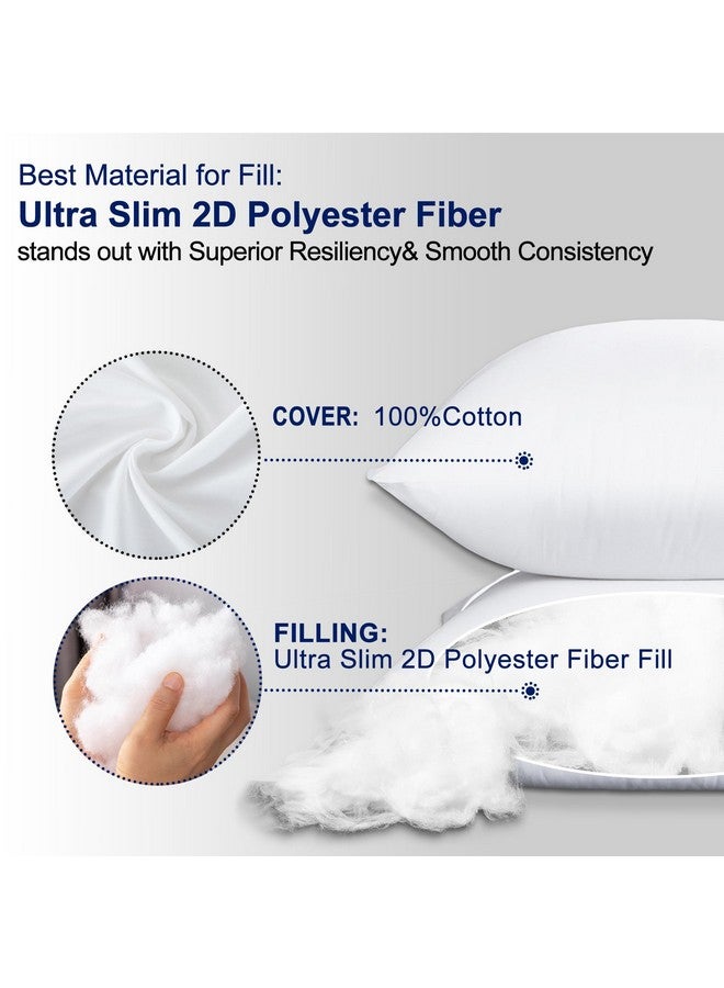 hito HITO 16x16 Pillow Inserts (Set of 2)- 100% Cotton Covering Down Alternative Throw Pillows White for Couch Bed Sofa  - Image 4
