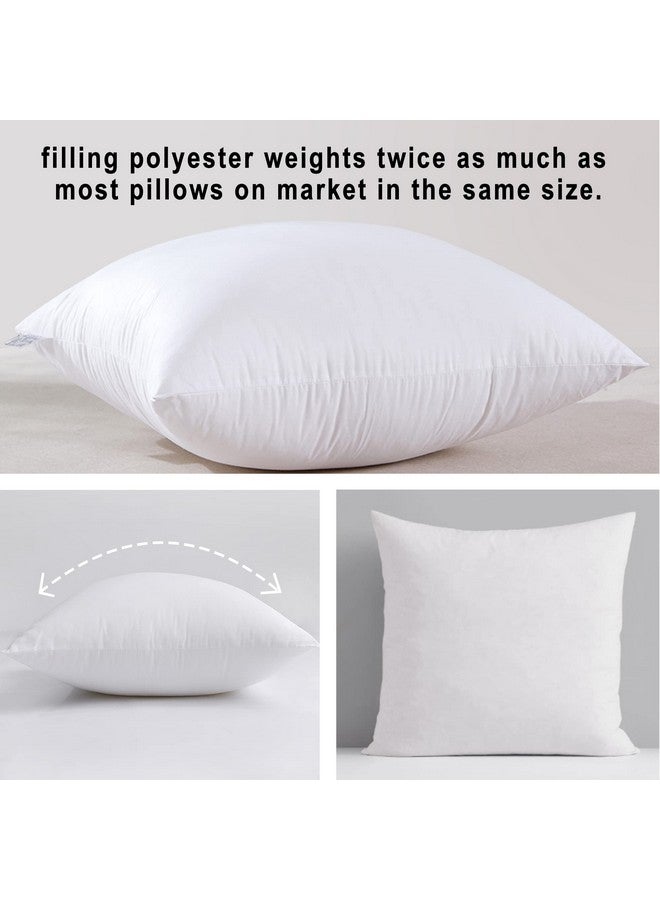 hito HITO 16x16 Pillow Inserts (Set of 2)- 100% Cotton Covering Down Alternative Throw Pillows White for Couch Bed Sofa  - Image 2