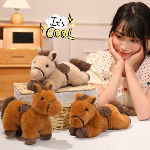 PEACH CAT Horse Stuffed Animal 10 Cute Horse Plush Soft Plushies Toys Gifts for Kids Brown - Image 5