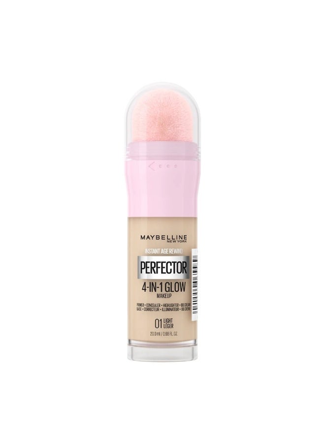 MAYBELLINE NEW YORK Instant Age Rewind Perfector 4-in-1 Glow Concealer 01 Light 20ml - Image 1