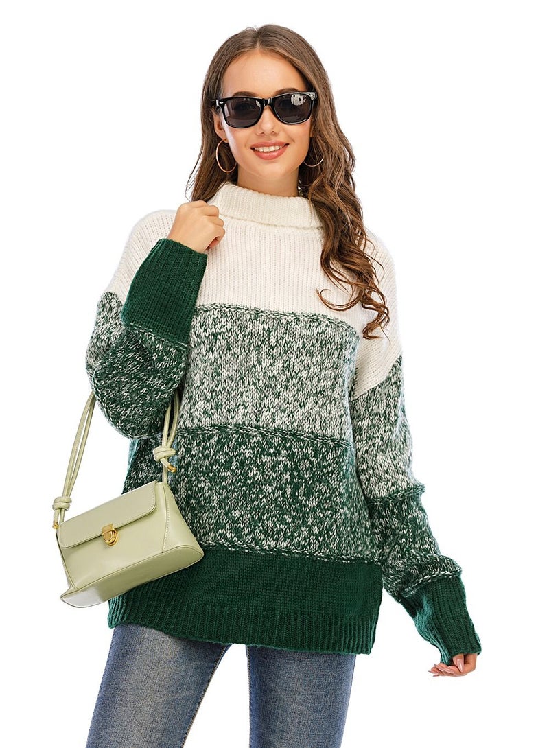Loquat Loose, High-necked, Long-sleeved Tops Multicolour  - Image 1