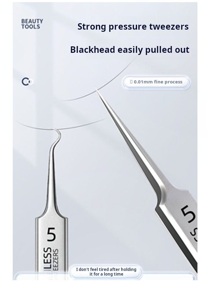 Generic 3-Piece Acne Facial Blackhead Tweezer Set Silver - Image 5