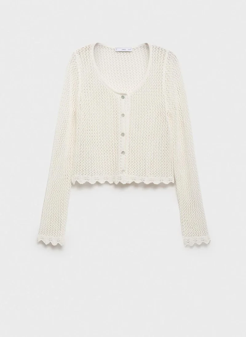 MANGO  Crochet cardigan with buttons for Women | Best Price UAE