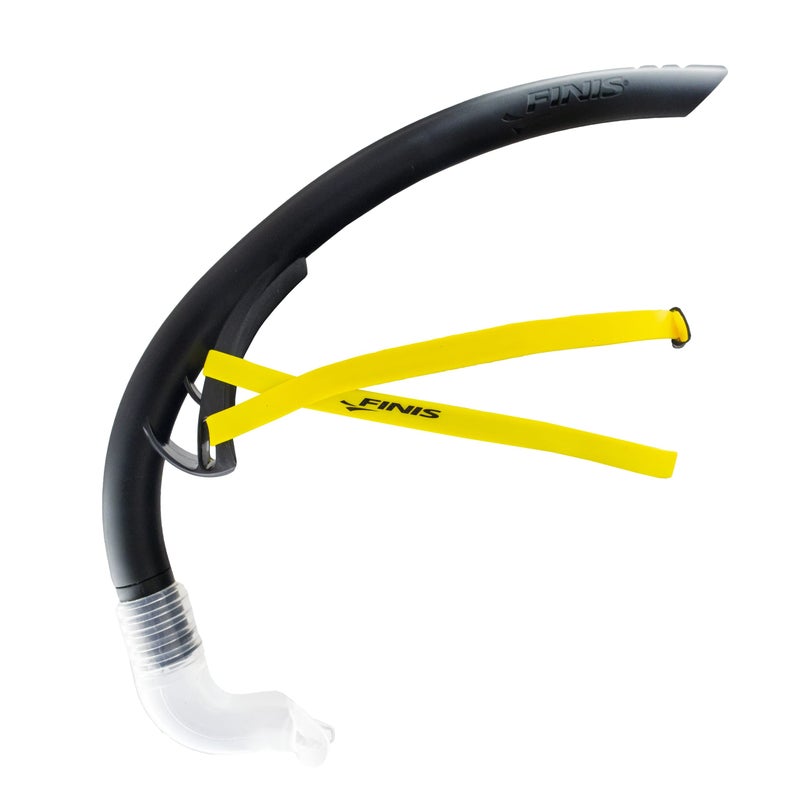 FINIS Stability Swimmers Snorkel CenterMount Snorkel Set for Swimming Laps Training Snorkel Gear with Adjustable Fit Dynamic Shape and Silicone Mouthpiece Black - Image 2