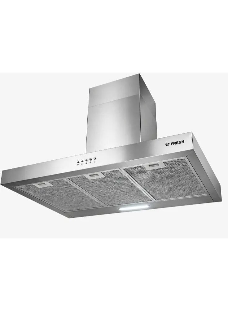 Fresh HB05/21683 Built-in Stainless Steel Kitchen Hood, 90cm, with Chimney - Silver - Image 2