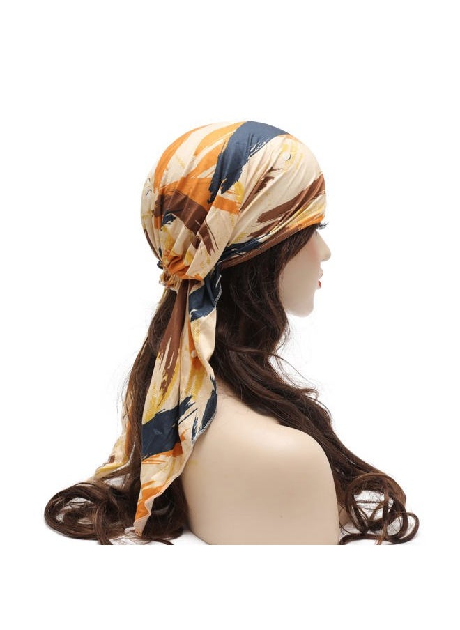 ZLYC Chemo Headwear Pre Tied Head Scarf Headwraps Lightweight Turban Beanie Cap for Women (Camo Khaki)  - Image 3