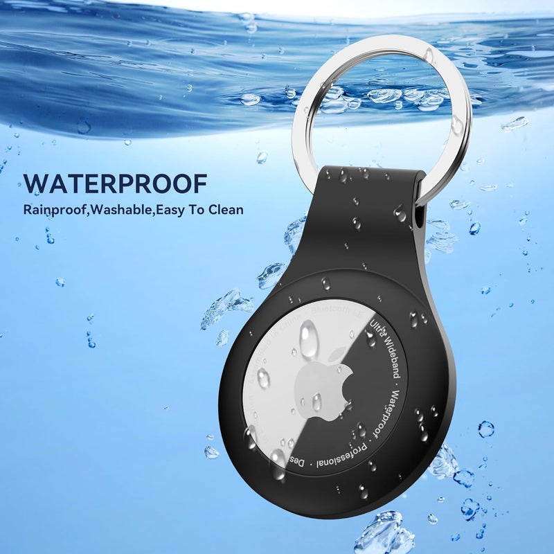 for Airtag Holder Keychain 6 Pack,Waterproof Apple airtag case with Key Ring,Silicone Air Tags Keychain for Luggage,Keys,Backpack,Car,Bags,Kids - Image 3