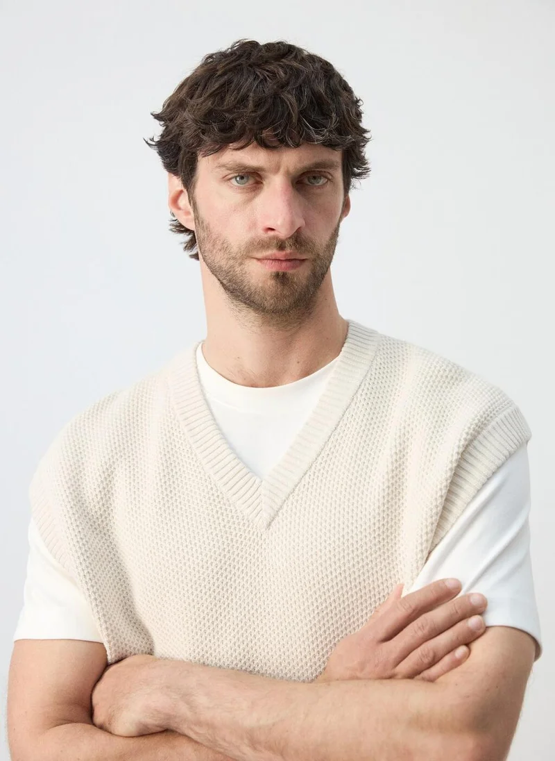 مانجو مان Knitted V-neck Cardigan