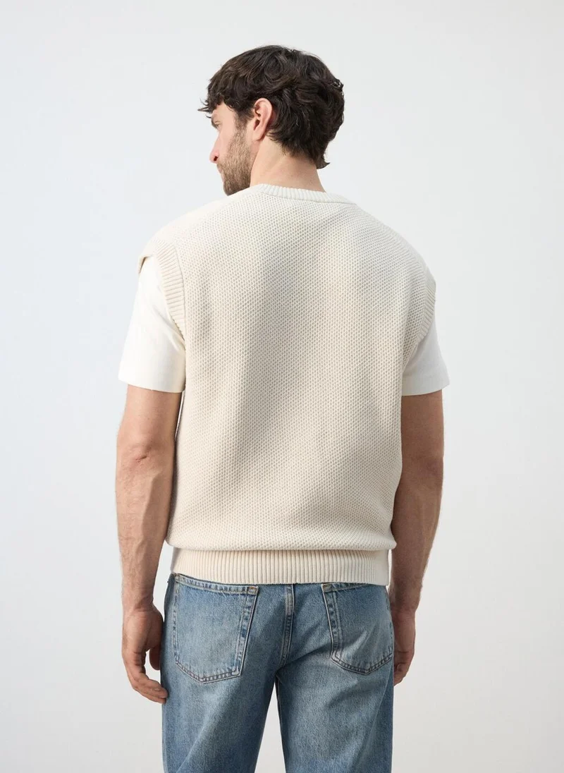 مانجو مان Knitted V-neck Cardigan