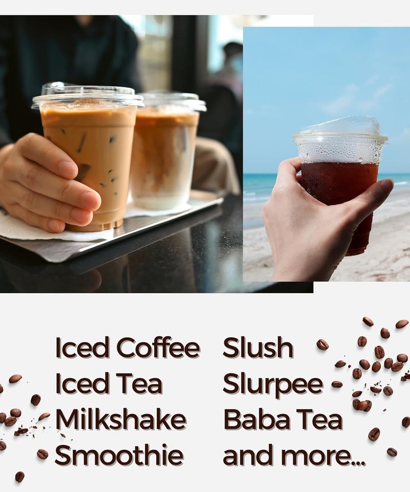 Aatriet 12 oz Clear Plastic Cups with Strawless-Sip-Lids, 25 Sets Disposable Cups Plastic Iced Coffee Cups, To Go Cups with Sip Through Lids for Smoothie, Milkshake, Cold Drinks for Party, Wedding, Event - Image 5