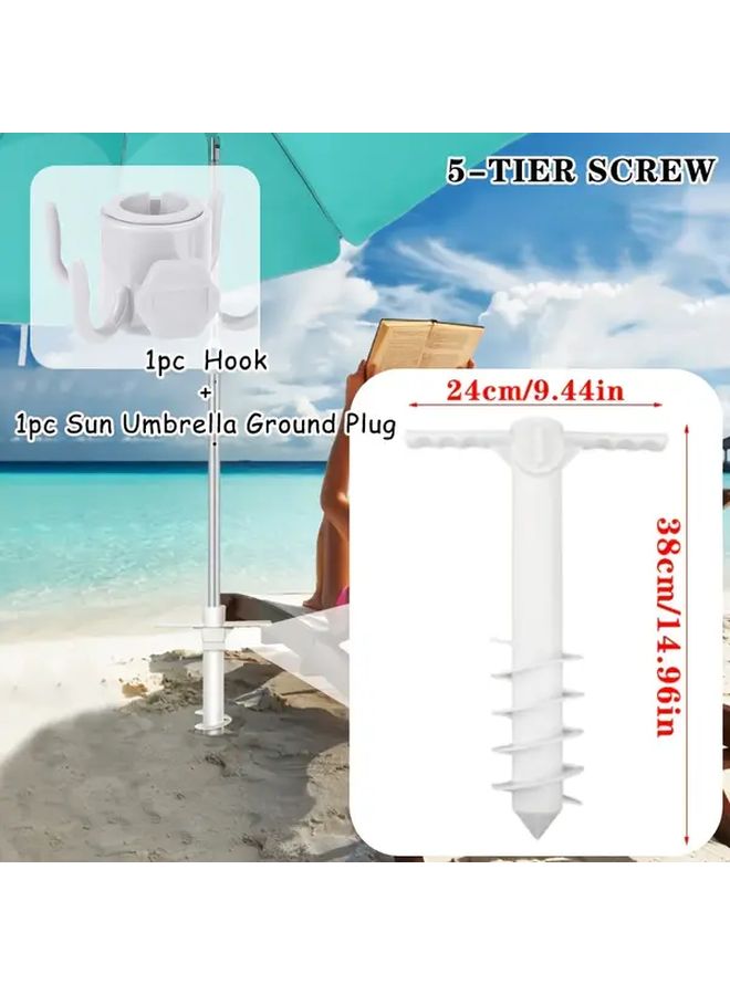 Black Windproof Sand Anchor Durable Ground Stake For Beach Umbrellas Outdoor Secure Holder - Image 5