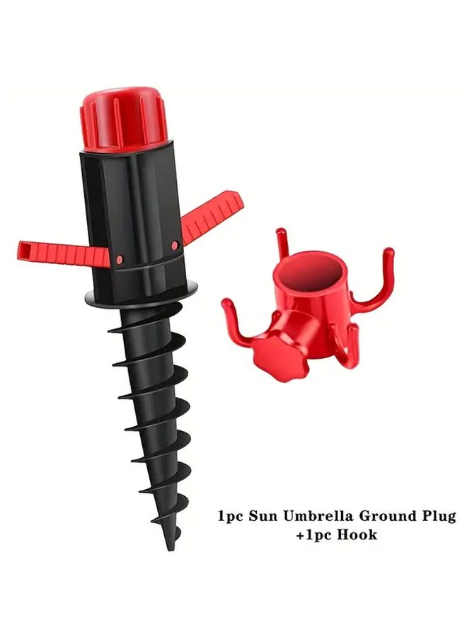 Black Windproof Sand Anchor Durable Ground Stake For Beach Umbrellas Outdoor Secure Holder - Image 4