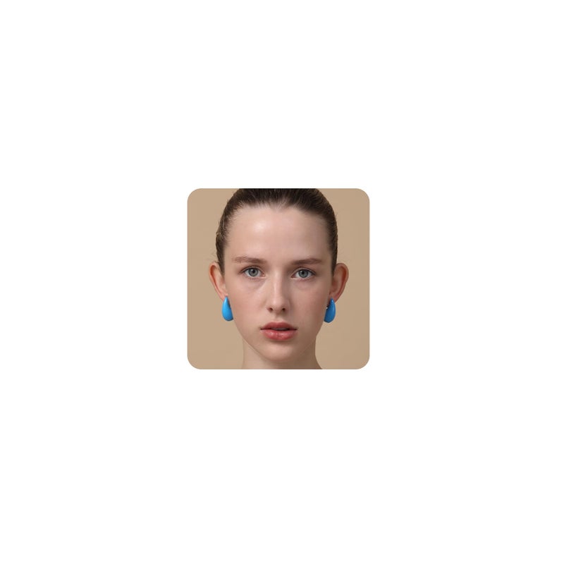 Apsvo Chunky Gold Hoop Earrings for Women, Lightweight Waterdrop Hollow Open Hoops, Hypoallergenic Gold Plated Teardrop Tear Drop Earrings Fashion Jewelry (Blue) - Image 1