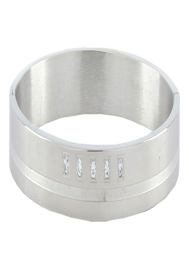 ZIVOM® Classic American Diamond Stainless Steel Kada Bangle Bracelet Men - Image 2