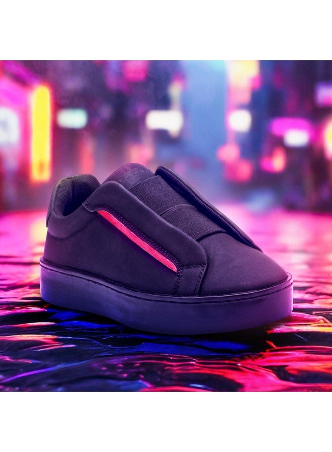 SOLETHREADS Fluid Slip-On Sneakers for Women | Stylish | Lightweight | Comfortable | Handcrafted | Cruelty Free | Premium Vegan Leather with Memory Foam Soles for Extra Cushioning | Black | 7UK - Image 2