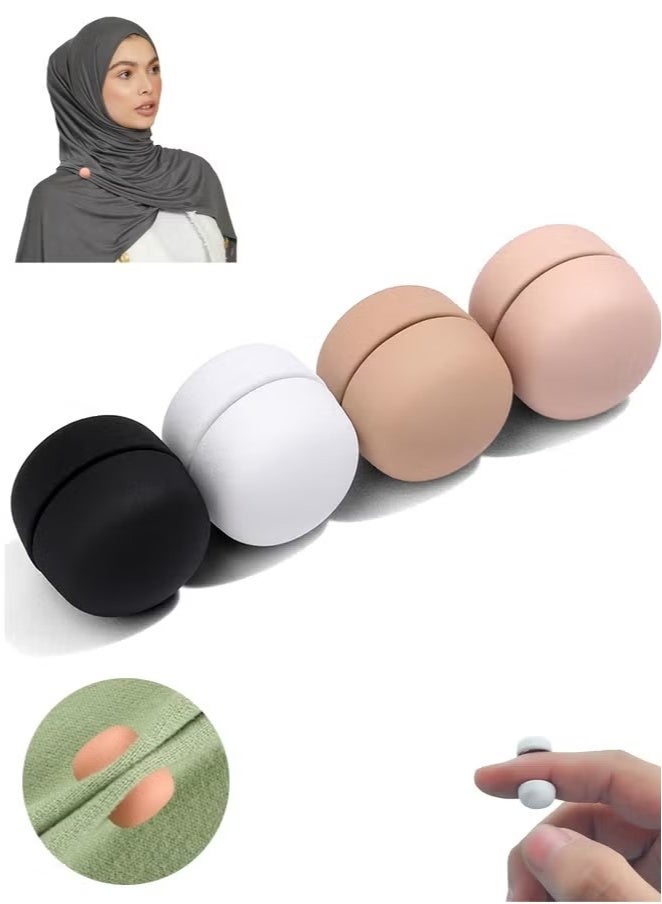 Lemon Strong Magnetic Hijab Pins, 4 Pack Powerful Hijab Magnets Multi-Use Pinless Hijab Magnetic Pins, Colorful Magnet Pins Scarf Magnetic Pin No-Snag Brooch Clasp for Clothes Dress Scarves (Matte)  - Image 1