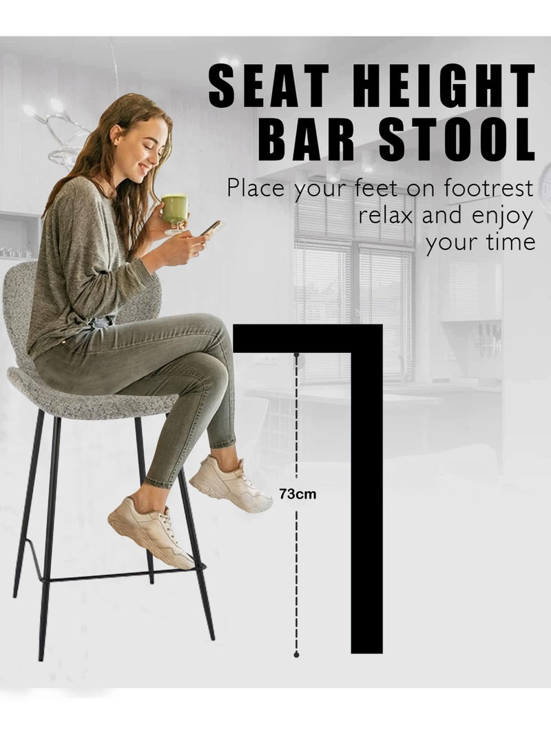 Living Set of 2 Pieces, Height Kitchen Counter Stools  - Image 2