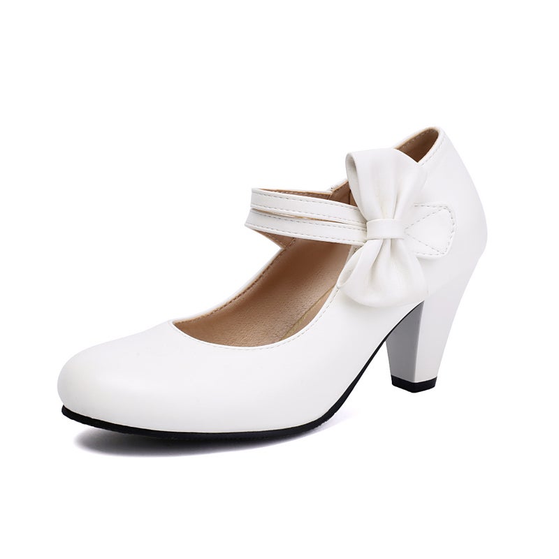 Spring High Heeled 28-48 Size Size Sweet Bow Shallow Mouth Single Shoes - Image 1
