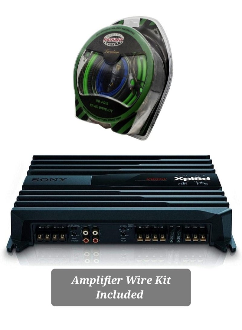 Sony Xplod Amplifier 4 Channel Amplifier 1000w Output XM-N1004 Stereo Amplifier With Full High Quality Amplifier Wire Kit Included - Image 1