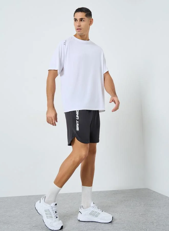 Styli Active Regular Fit Shoulder Print Detail Active T-Shirt