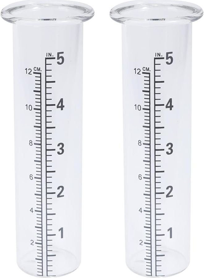 مقياس المطر الزجاجي 5 بوصة مع حامل بقطر 0.87 بوصة لقياس دقيق لري الحديقة - Image 1